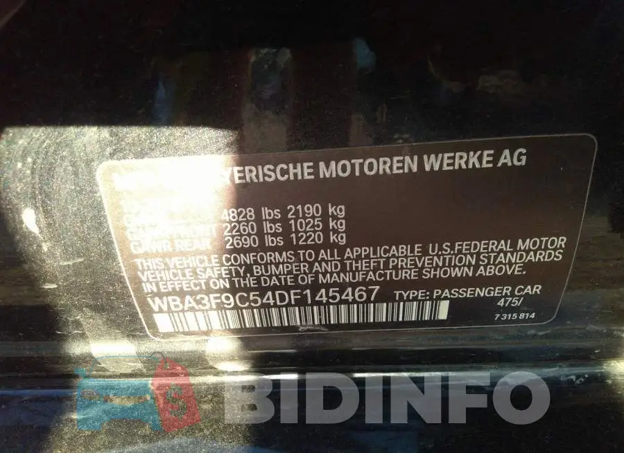 WBA3F9C54DF145467 Photo# 9