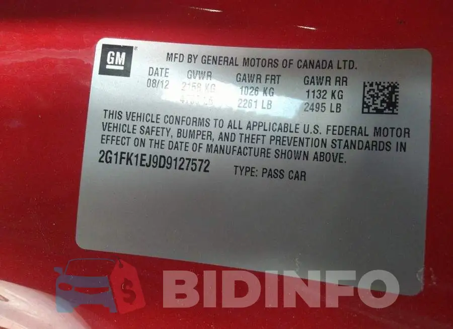 2G1FK1EJ9D9127572 Photo# 9