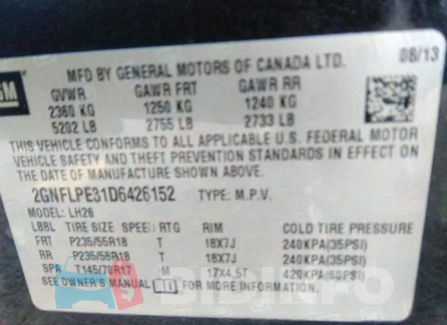 2GNFLPE31D6426152 Photo# 9