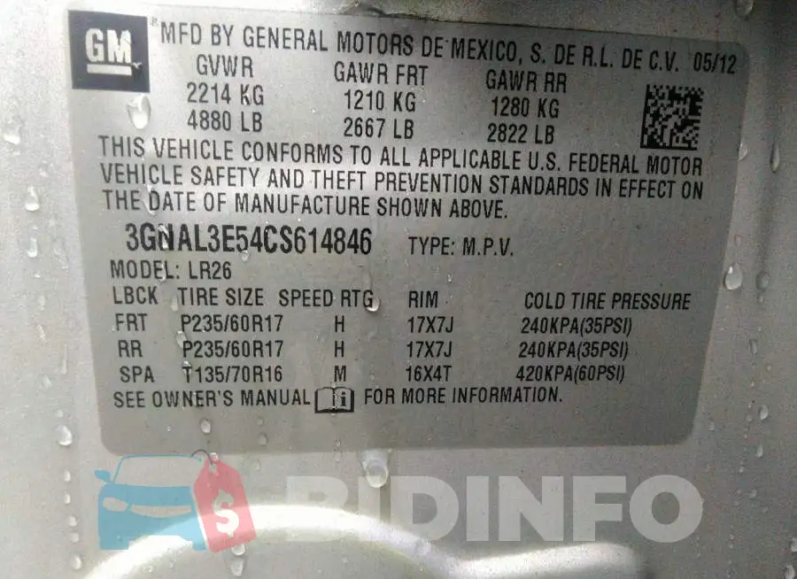 3GNAL3E54CS614846 Photo# 9