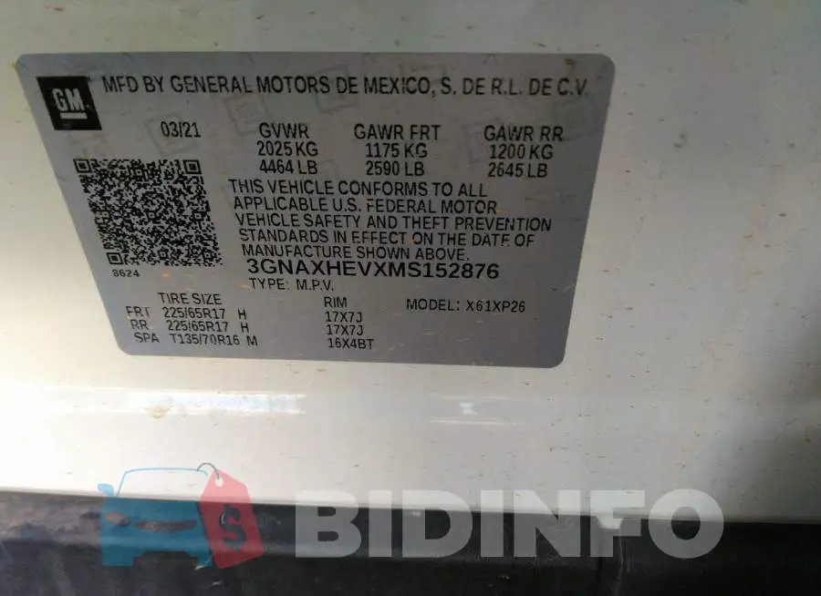 3GNAXHEVXMS152876 Photo# 9