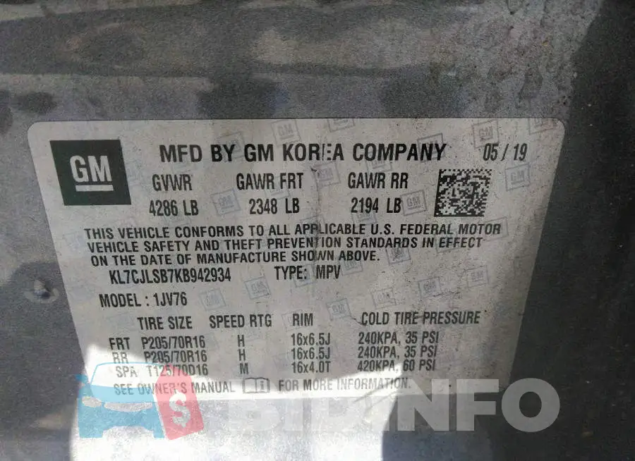 KL7CJLSB7KB942934 Photo# 9