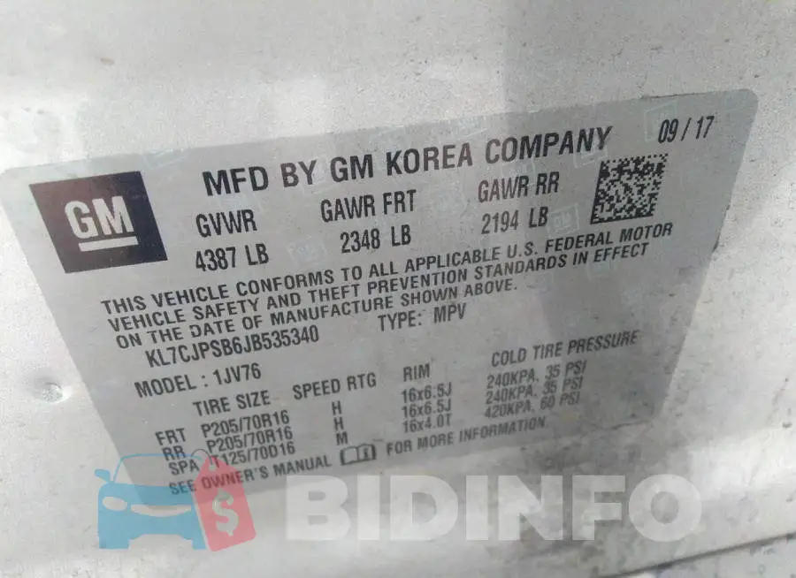 KL7CJPSB6JB535340 Photo# 9