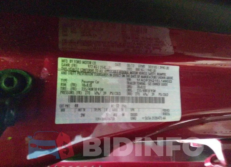 1FADP3N21EL149022 Photo# 9