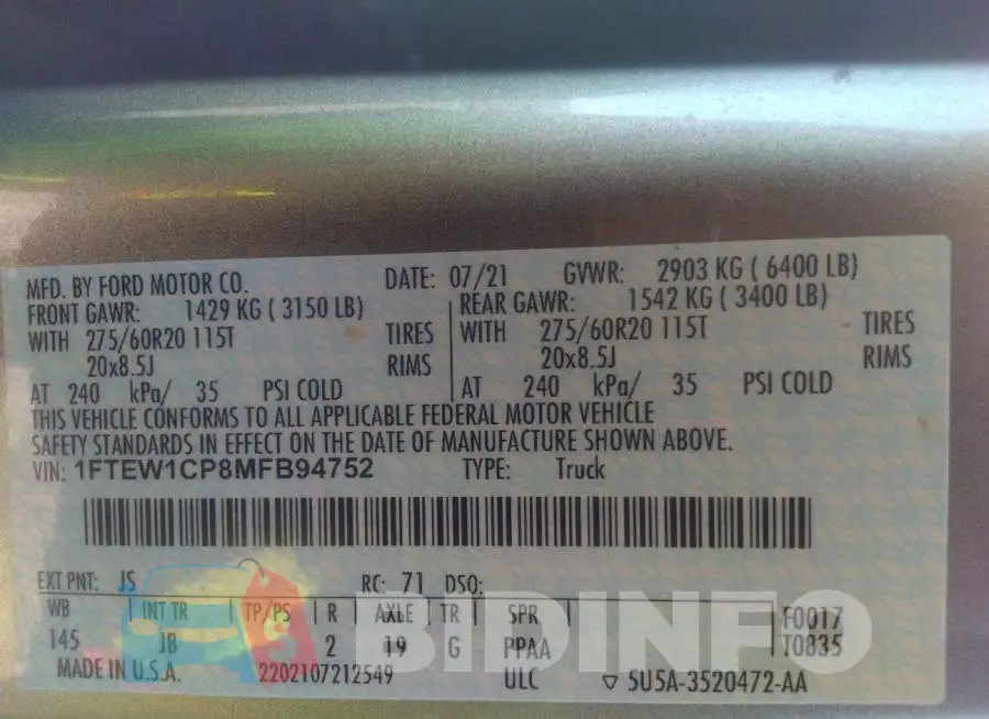 1FTEW1CP8MFB94752 Photo# 9