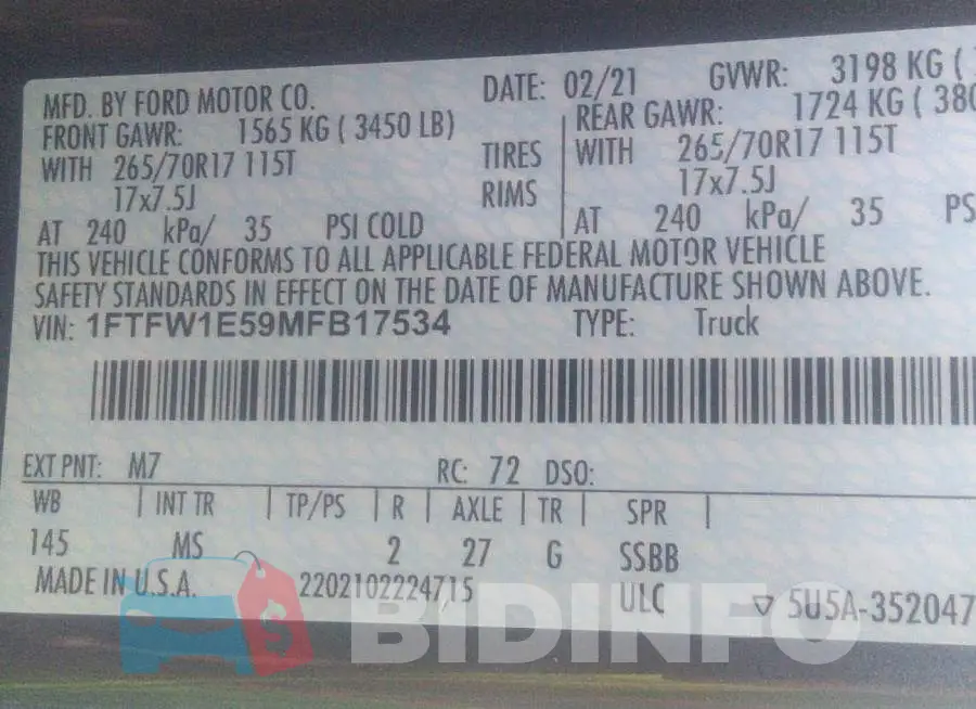 1FTFW1E59MFB17534 Photo# 9
