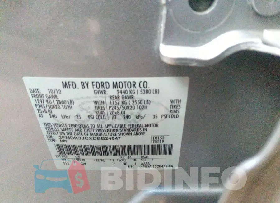 2FMDK3JCXDBB24847 Photo# 9