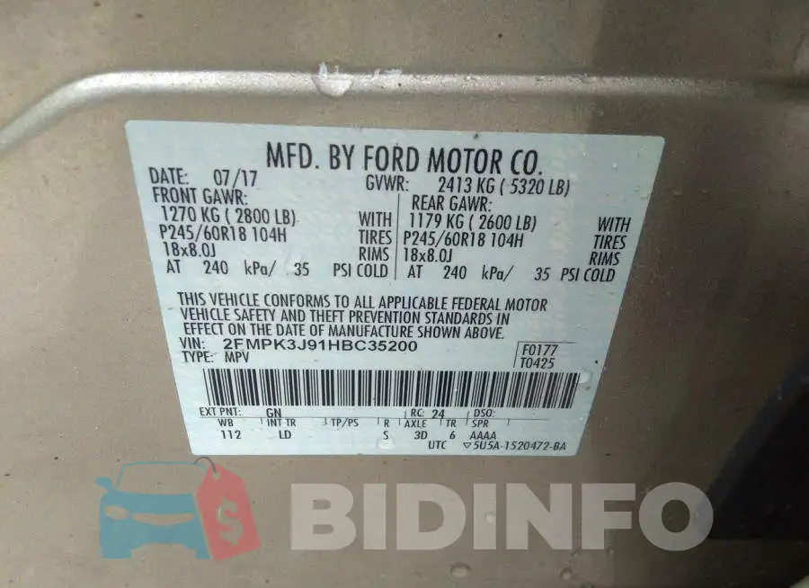 2FMPK3J91HBC35200 Photo# 9