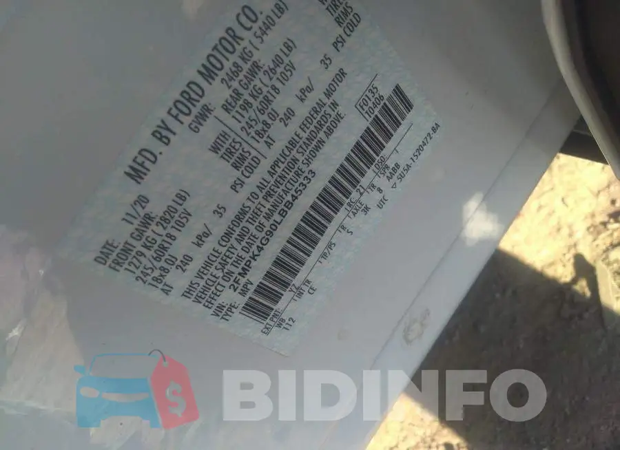 2FMPK4G90LBB45333 Photo# 9