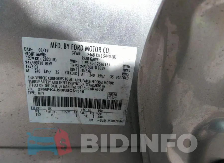2FMPK4J90KBC61316 Photo# 9