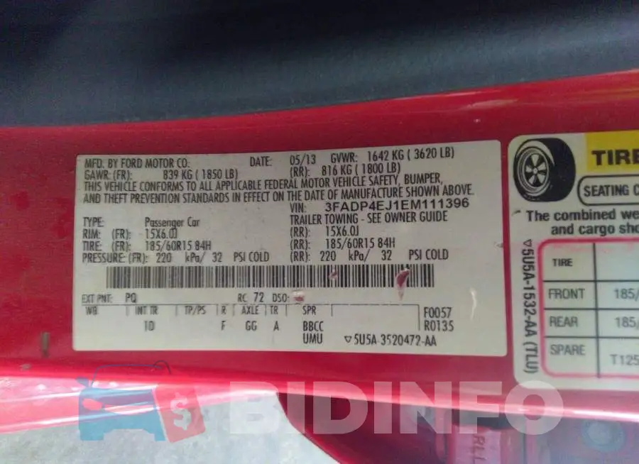 3FADP4EJ1EM111396 Photo# 9