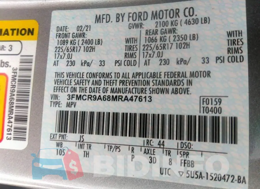 3FMCR9A68MRA47613 Photo# 9