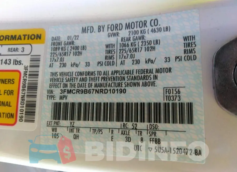 3FMCR9B67NRD10190 Photo# 9