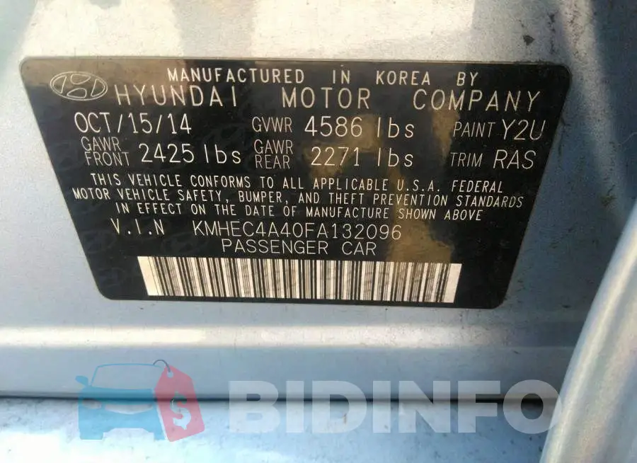 KMHEC4A40FA132096 Photo# 9