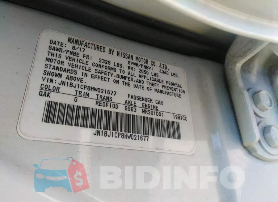 JN1BJ1CP8HW021677 Photo# 9