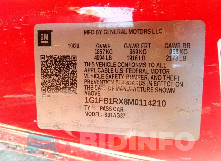 1G1FB1RX8M0114210 Photo# 9