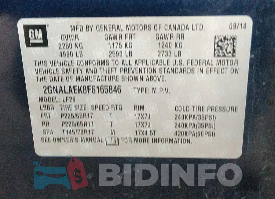 2GNALAEK8F6165846 Photo# 9