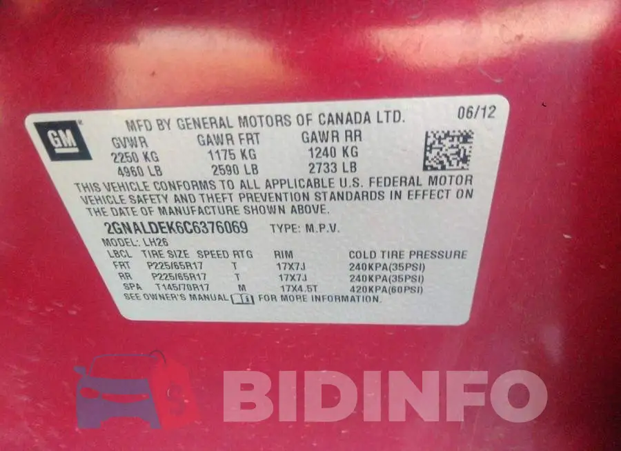 2GNALDEK6C6376069 Photo# 9