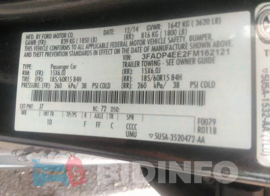 3FADP4EE2FM162121 Photo# 9