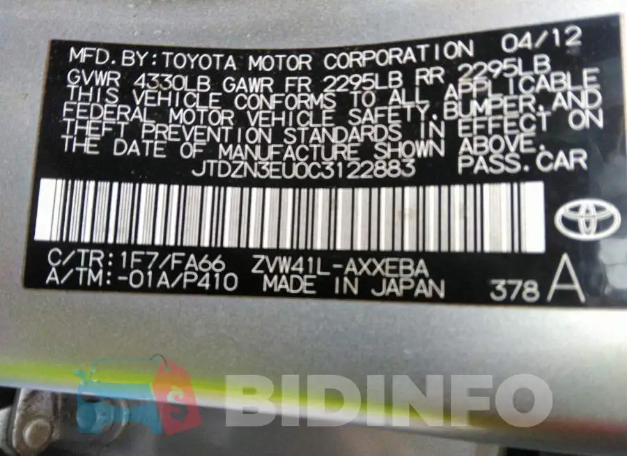 JTDZN3EU0C3122883 Photo# 9