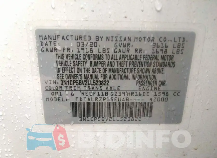 3N1CP5BV2LL523822 Photo# 9