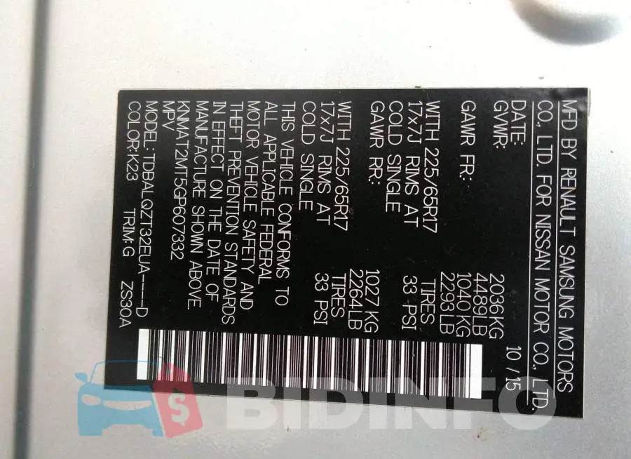 KNMAT2MT5GP607332 Photo# 9