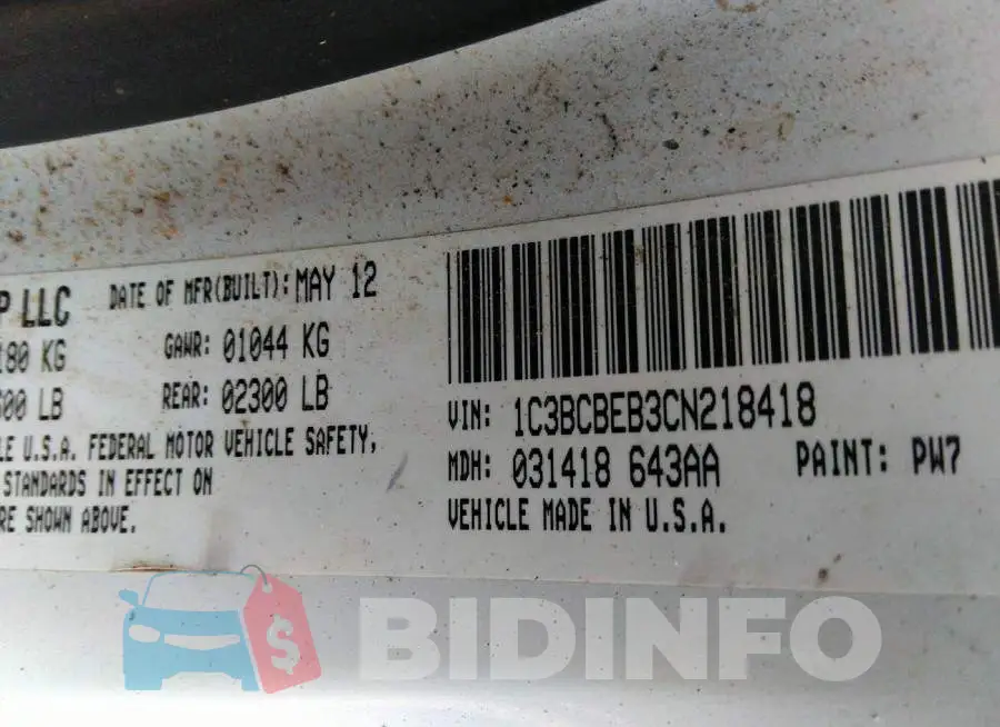 1C3BCBEB3CN218418 Photo# 9