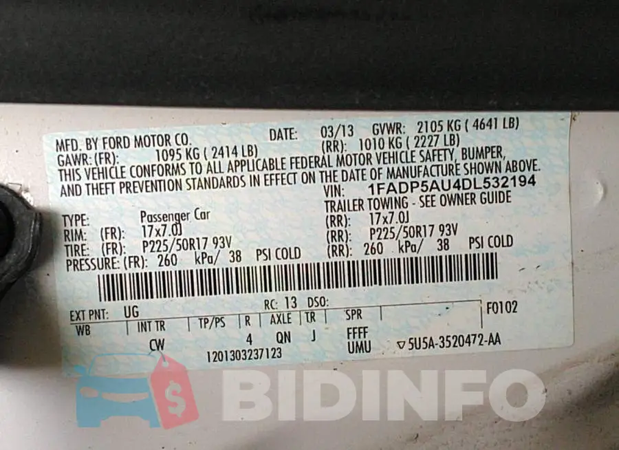 1FADP5AU4DL532194 Photo# 9