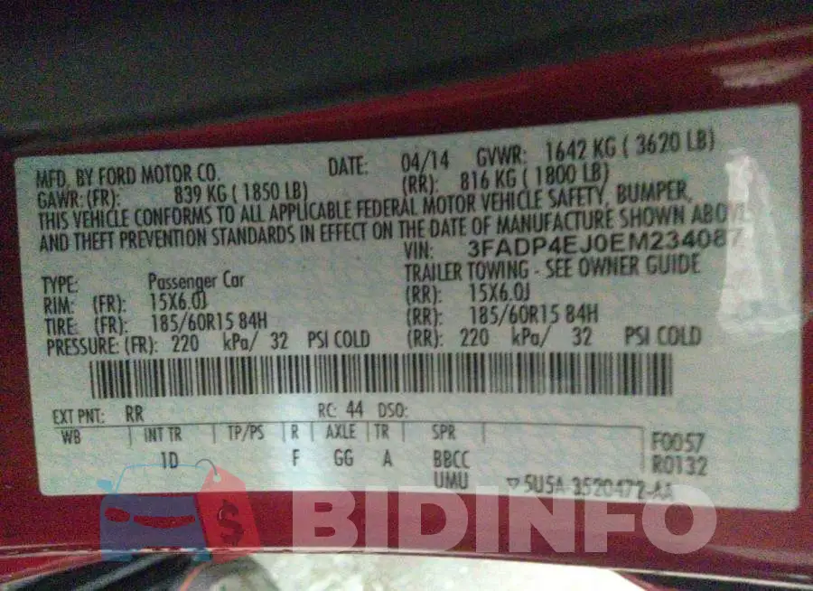 3FADP4EJ0EM234087 Photo# 9