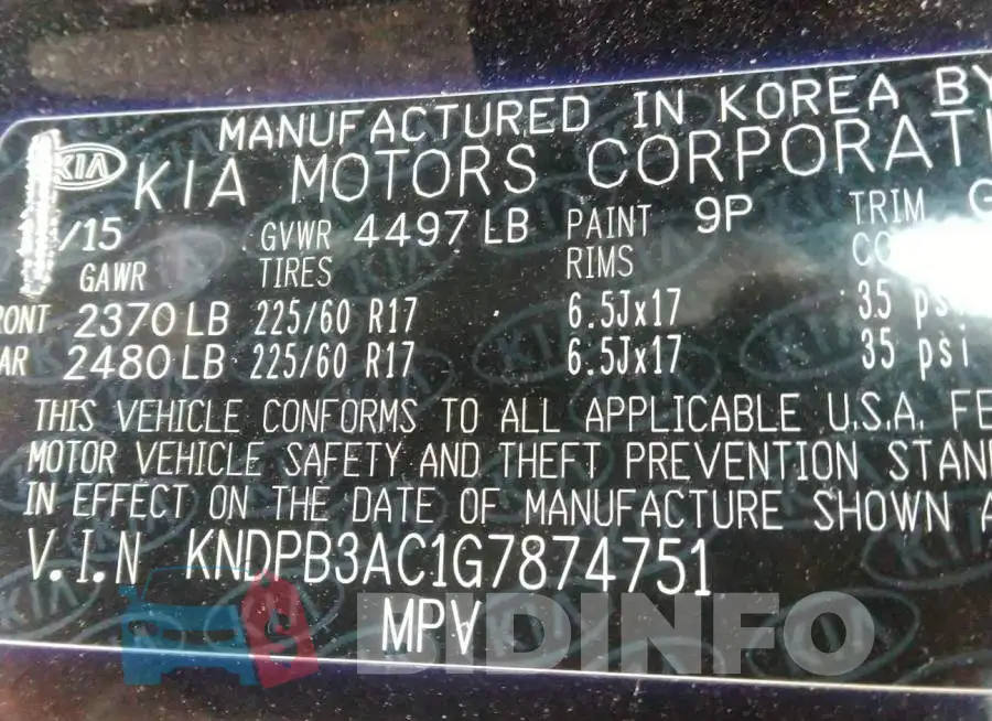 KNDPB3AC1G7874751 Photo# 9