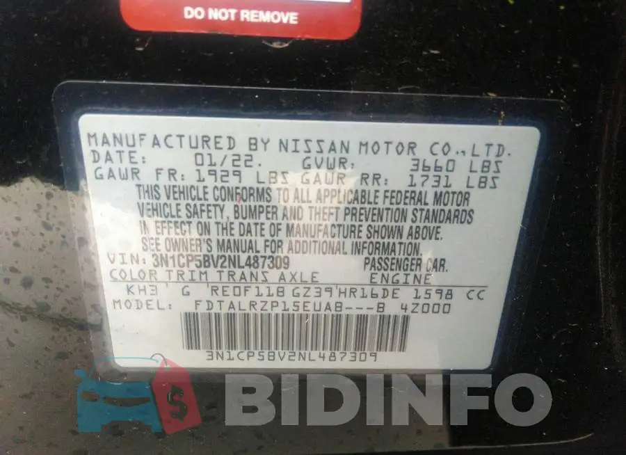 3N1CP5BV2NL487309 Photo# 9