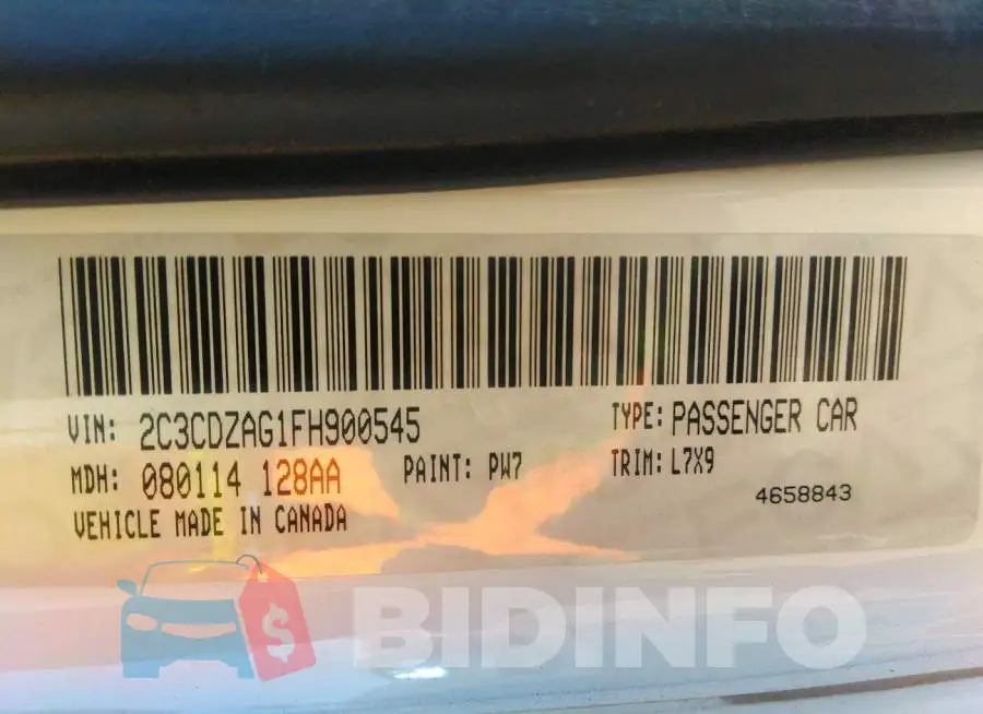 2C3CDZAG1FH900545 Photo# 9