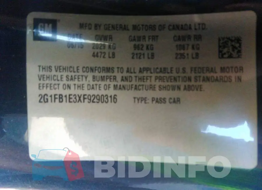 2G1FB1E3XF9290316 Photo# 9
