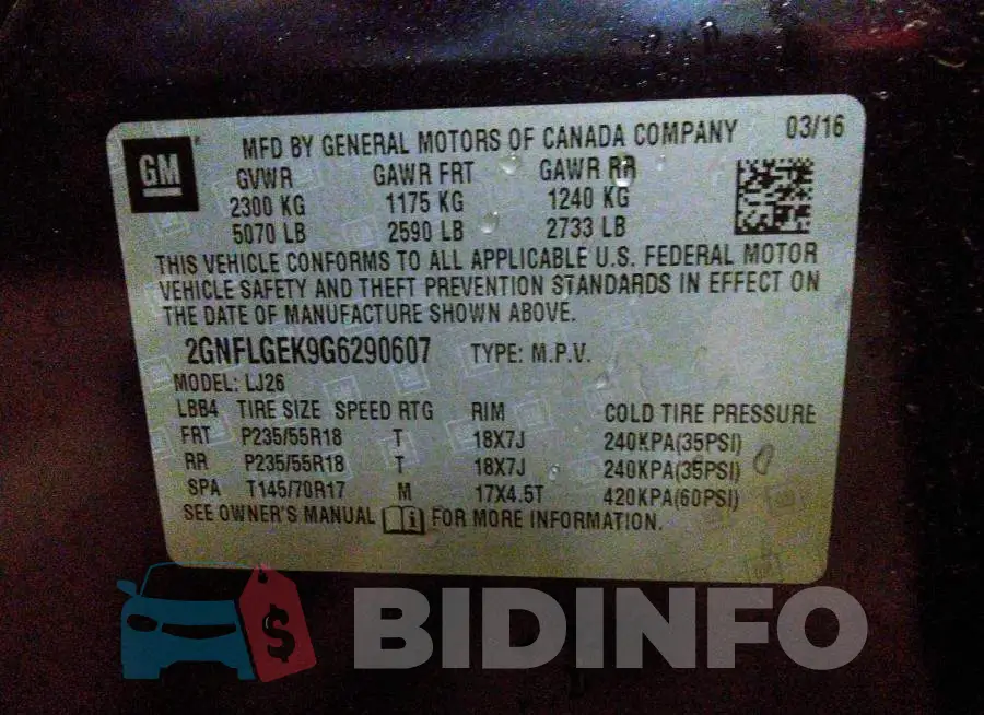 2GNFLGEK9G6290607 Photo# 9