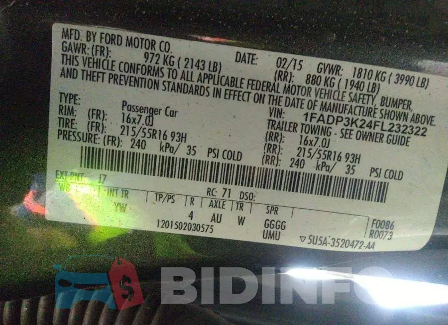 1FADP3K24FL232322 Photo# 9