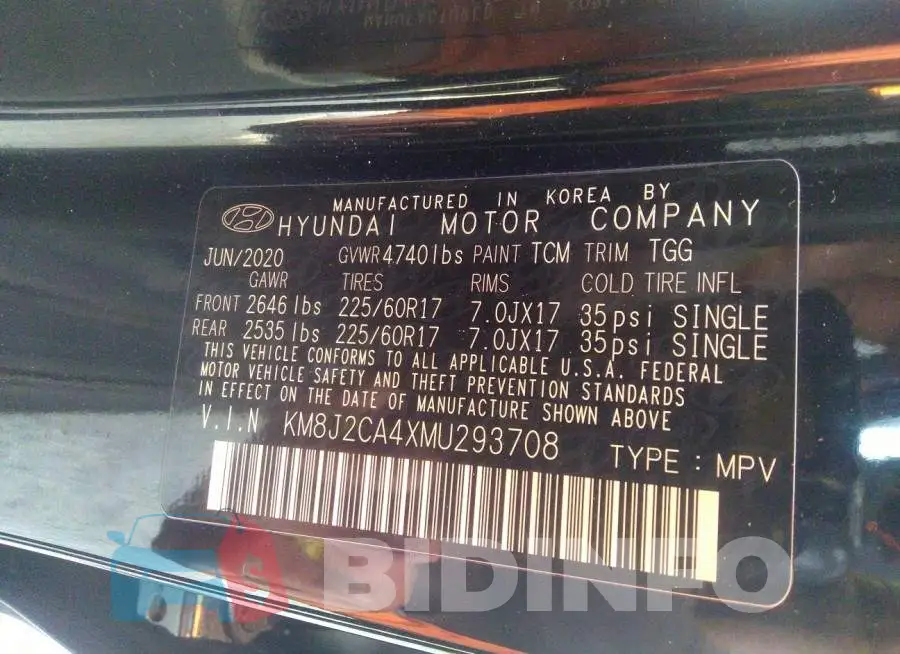 KM8J2CA4XMU293708 Photo# 9