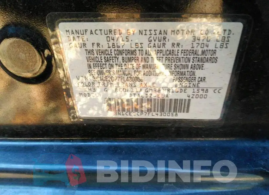 3N1CE2CP7FL430058 Photo# 9