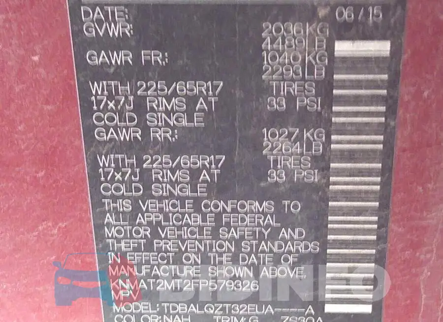 KNMAT2MT2FP579326 Photo# 9