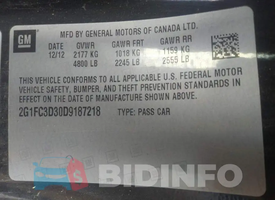 2G1FC3D30D9187218 Photo# 9