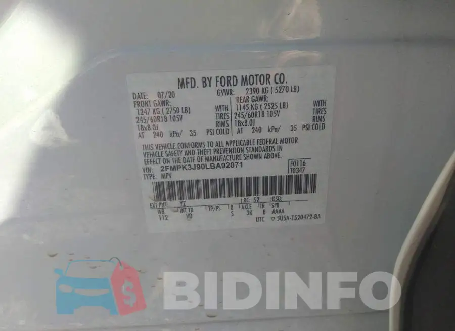 2FMPK3J90LBA92071 Photo# 9