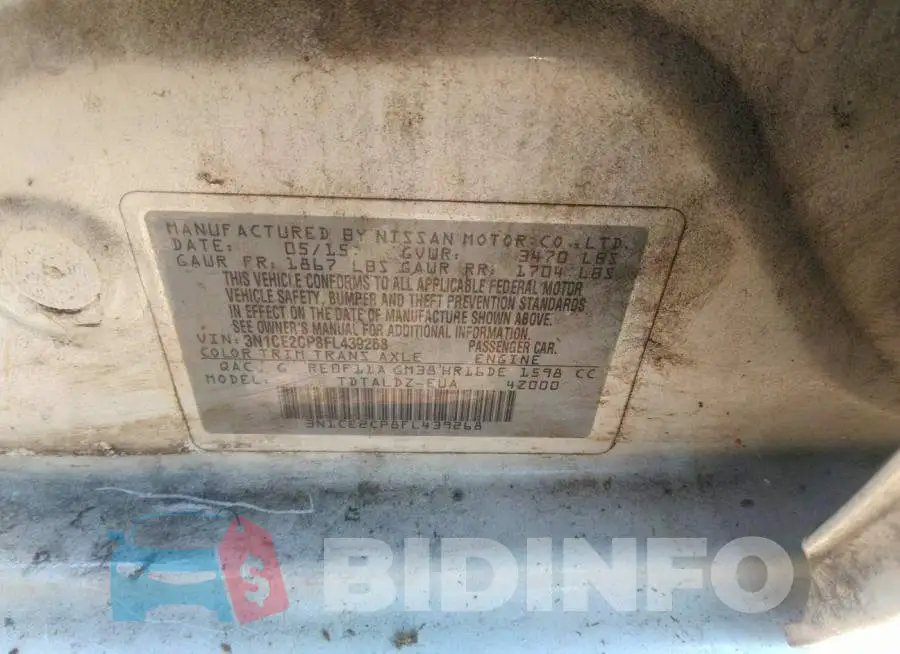 3N1CE2CP8FL439268 Photo# 9