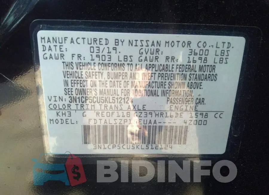 3N1CP5CU5KL512124 Photo# 9