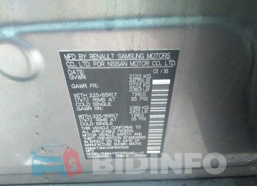 KNMAT2MV2GP650513 Photo# 9