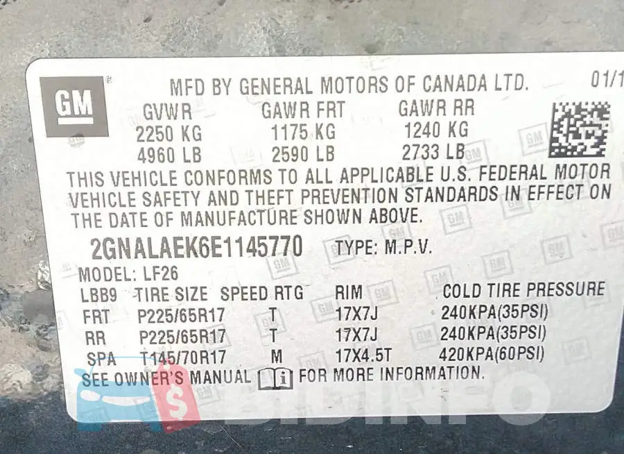 2GNALAEK6E1145770 Photo# 9