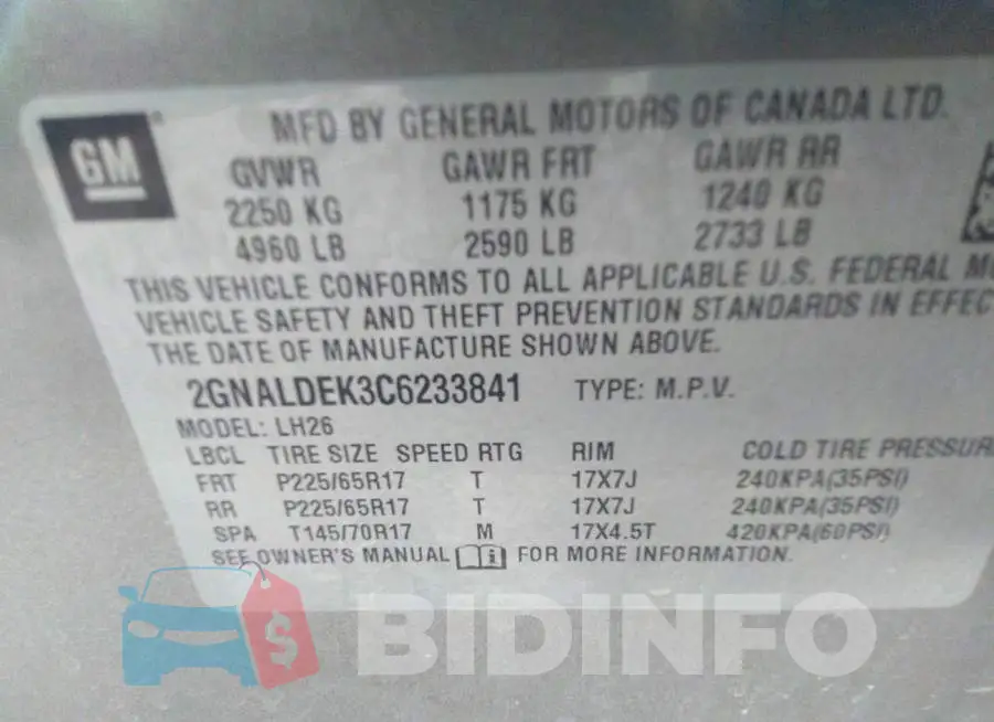 2GNALDEK3C6233841 Photo# 9