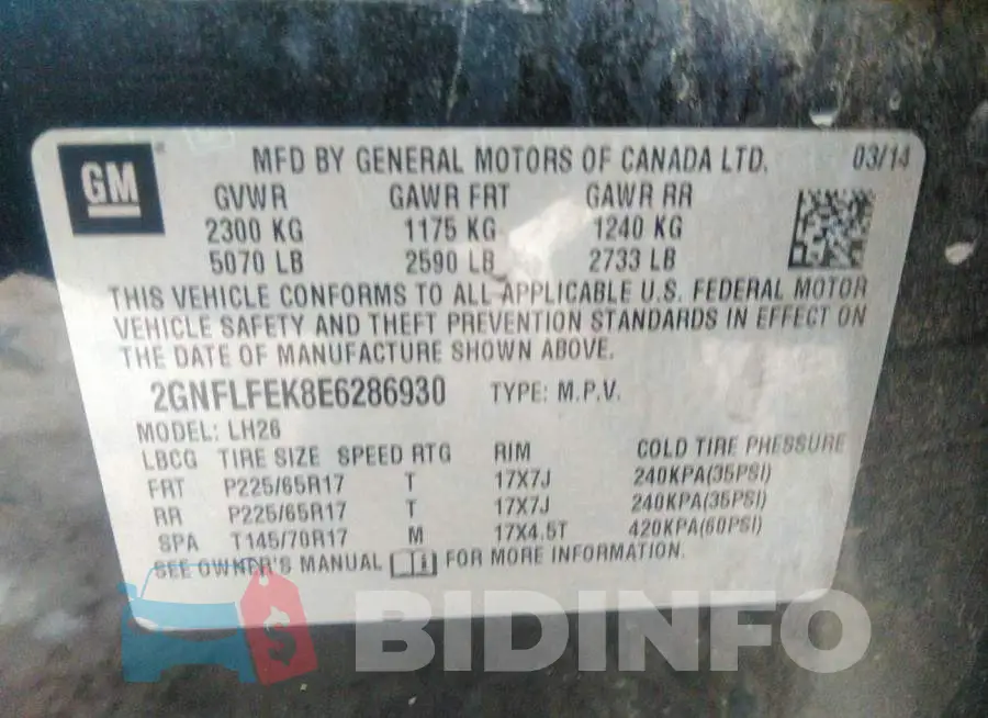 2GNFLFEK8E6286930 Photo# 9
