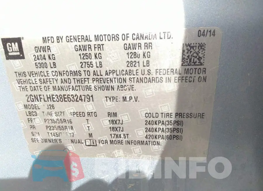 2GNFLHE38E6324791 Photo# 9