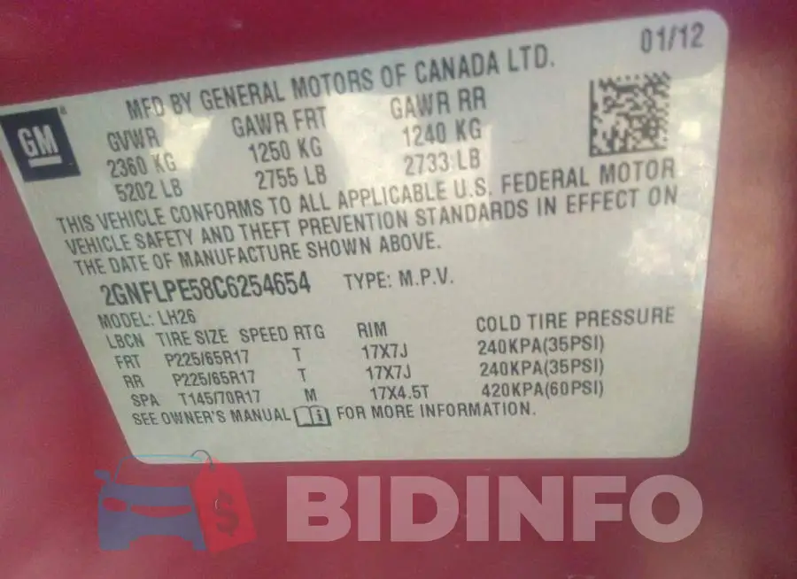 2GNFLPE58C6254654 Photo# 9