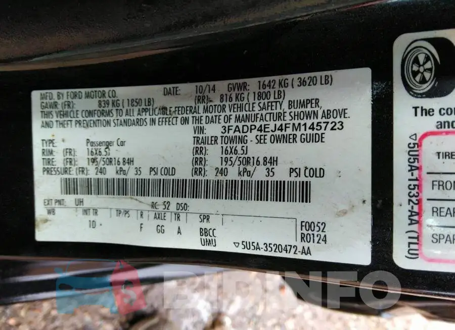 3FADP4EJ4FM145723 Photo# 9