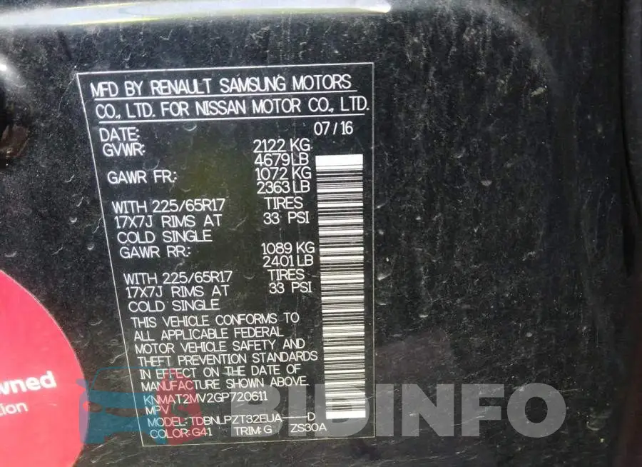 KNMAT2MV2GP720611 Photo# 9